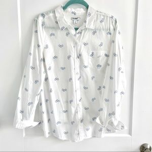 Old Navy Bicycle Print Button Down Shirt, Size L